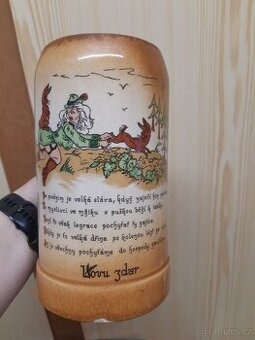 Pivni tuplák korbel myslivecký motiv podpis Lutka