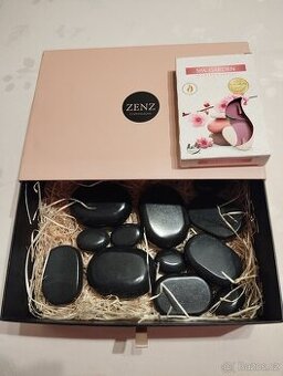 Masážní lávové kameny a vonné svíčky