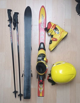 Detske lyze, hulky, lyzaky, helma - komplet