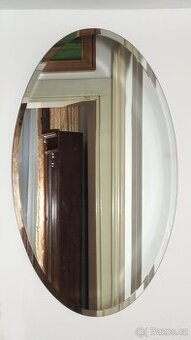 Zrcadlo oválné 100 x 60 cm s fazetou.