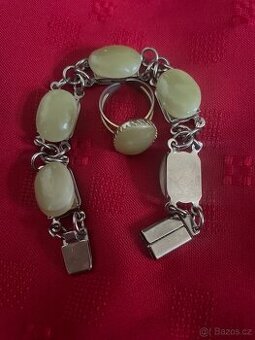 SOUPRAVA-prsten a náramek-stará bižuterie