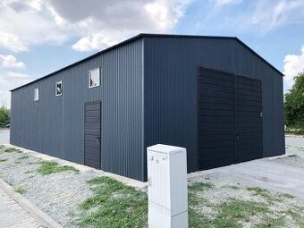Plechová hala 8×14m – grafit tmavý matný/ černá matná