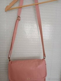 Kožená pudrově růžová kabelka - 1