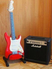 Squier Mini by Fender Stratocaster + kombo Marshall MG 15CF