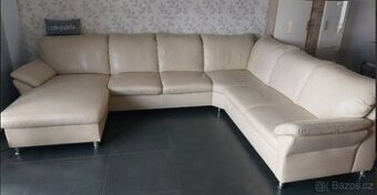 Moderní kožená sedací souprava do U, 4358