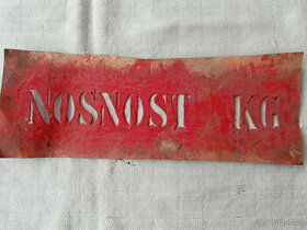 Prodám tabulku NOSNOST  KG - 1