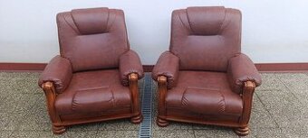 Rustikální křeslo 2 ks, dohromady i zvlášť, masív