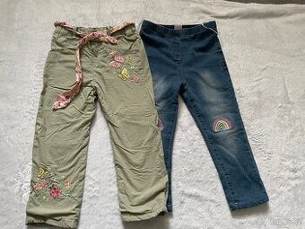 Kalhoty dívka podšité bavlnou vel.98