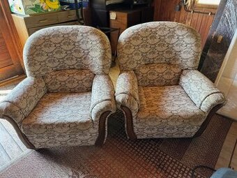 rozkládací pohovka + 2 křesla