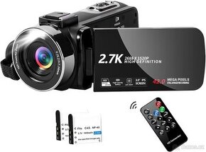 Videokamera 2,7K 42MP s 18x digitálním zoomem se 2 bateriemi