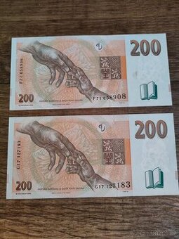 Bankovky 200 Kč tenký prouzek - 1