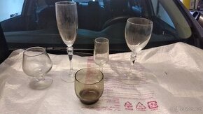 Sklenice na víno, sekt, whisky,  brandy aj.