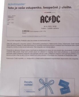 Prodej vstupenek AC/DC