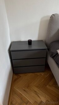 2X NOČNÍ STOLEK - Komoda CL3 3SZ CLP - grafit