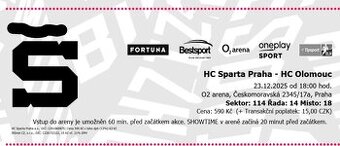 vstupenka HC Sparta x HC Olomouc