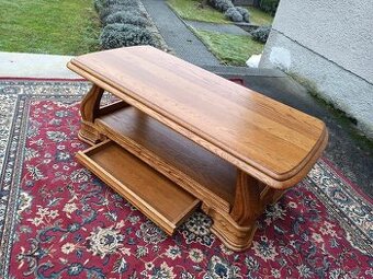 Rustikální konferenční stolek se spodní deskou - TOP STAV