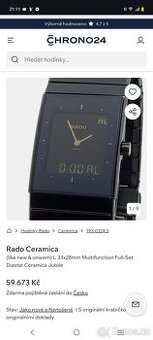 Pánské značkové hodinky RADO Ceramica Diastar