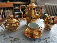 Mocca kávová souprava zlacená vč. 6 šálků - nová