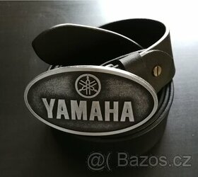 Kvalitní kožený opasek s kovovou přezkou YAMAHA Nový - 1