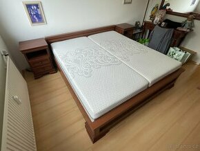 Manželská postel s nočními stolky a ortopedické matrace - 1