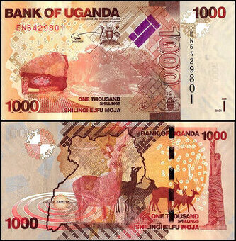 Uganda - 1000 Šilinků bankovka, 2021, UNC