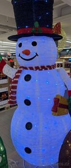Svítící sněhulák dekorace 200 led světýlek nový