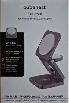 Cubenest 3v1 MagSafe nabíječka, cestovní