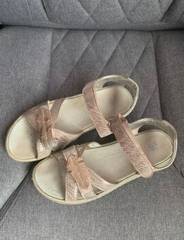 DÁMSKÉ CELOKOŽENÉ SANDÁLY,zdravotní FLEXIBLE,vel.39
