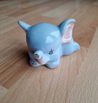Porcelánový slon modrý