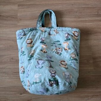 Koš na hračky JUKKI Tropical Animals & Bottle Green Velvet