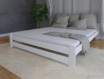 Nová postel 180x200 cm borovice bílá s roštem