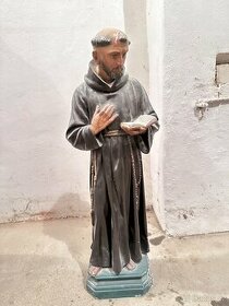 Stará sadrová socha Sv. Františka z Assisi (68 cm)