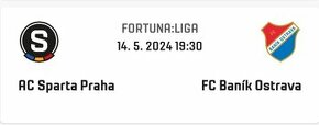 REZERVACE| 2x sektor E4 | AC Sparta Praha - FC Baník Ostrava