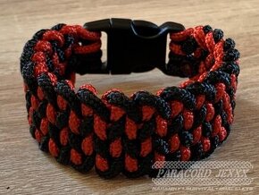 PARACORD náramek (17 cm) red - black