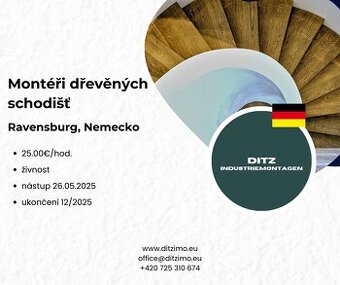 Stabilní montážní práce – dřevěná schodiště v Německu