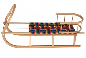 Dětské dřevěné Bukové sáňky 120cm s opěrkou
