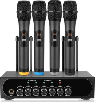 Přenosný 4kanálový bezdrátový mikrofonní systém LiNKFOR UHF
