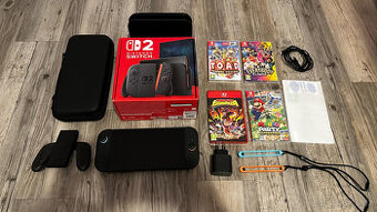 Nintendo Switch 2, top stav záruka, příslušenství +  4 hry