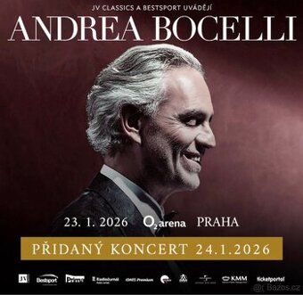 2x vstup Andrea Bocelli 24.1.2026 (sektor 4)