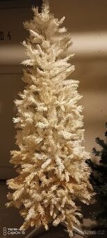 Moc pěkný bílý vánoční stromek se stojánkem,v.185cm