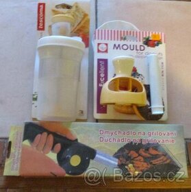 Nádoba na výrobu másla, tvořítko na donuty, dmychadlo