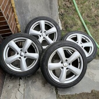 Litá kola R17, 205/50, zimní pneu, škoda, vw, audi