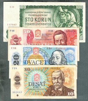 Staré bankovky sestava 1961-1988 - 4 kusy