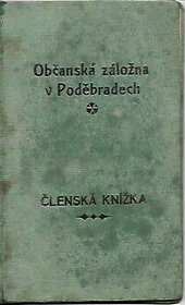 Členská knížka Obč. zál. v Poděbradech