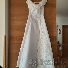Svatební bílé šaty vel.38 - 1