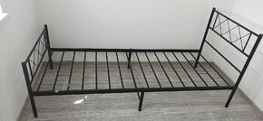 Kovová postel černá 80 cm