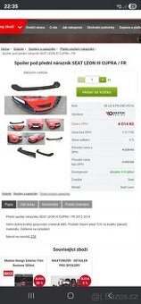 Spoiler pod přední nárazník Seat Leon 3