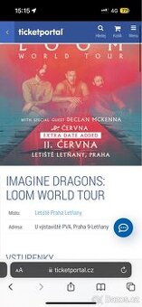 Vstupenky na imagine dragons 11.06
