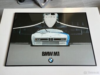 ORIGINÁL BMW plakát v rámu A1 BMW M1 a CONCORDE