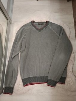 Šedý bavlněný svetr vel. XL, pánský